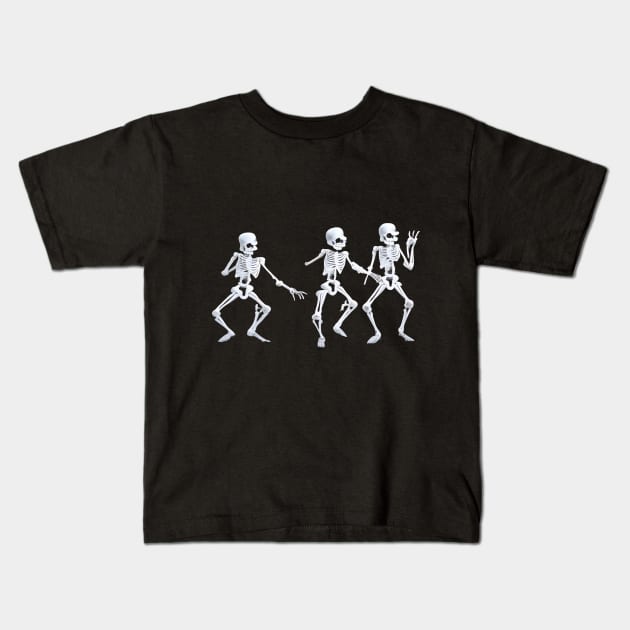 Dancing Skeleton Kids T-Shirt by mdr design